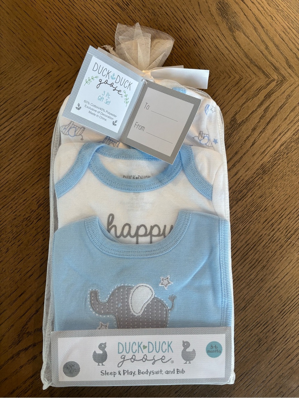 Duck Duck Goose Blue Elephant Baby 3-Piece Set